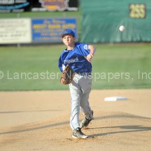 Luke Wenger delivers a pitch against Warwick in the LNP Tournament Midget-Midget Championship at Kunkle Field. (Patrick Blain Photo)
