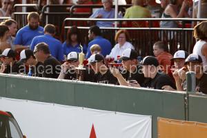 Lititz Oddfellows relax before the start of the game at Clipper Magazine Stadium in Lancaster on Tuesday, July 28, 2015. (Photo / Kirk Neidermyer)